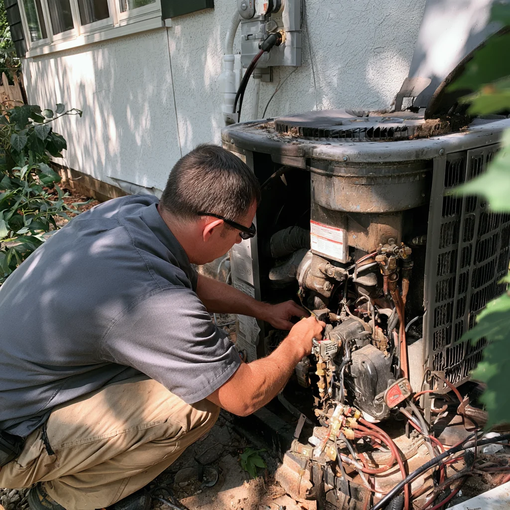 Inspecting mechanical components of outdoor HVAC equipment